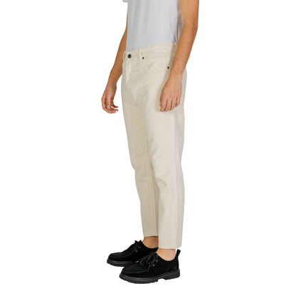 Gianni Lupo Cream Cotton Jeans & Pant