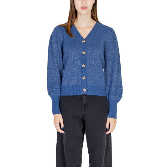 Vila Clothes Blue Polyester Cardigan