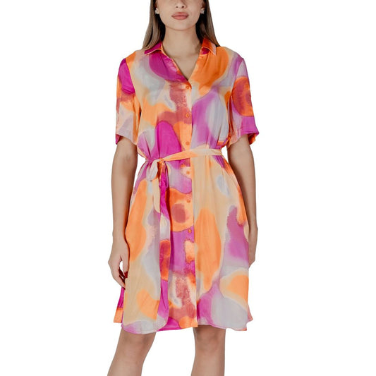 B.Young Orange Cotton Dress