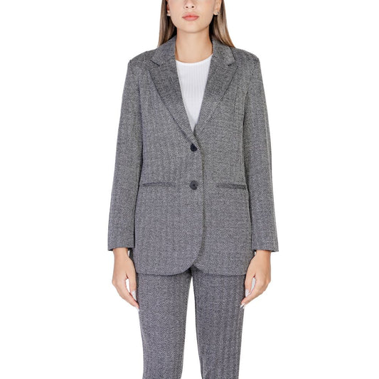 ICHI Black Polyester Suits & Blazer