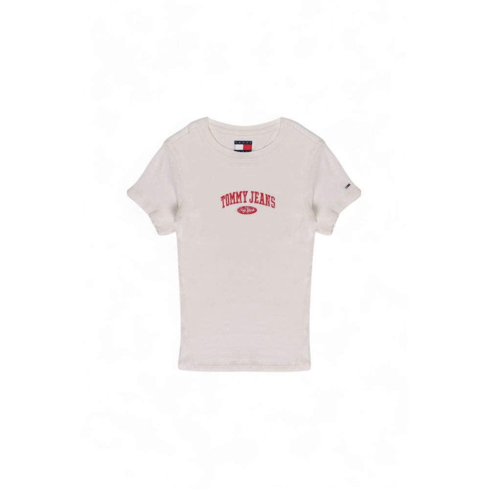 Tommy Hilfiger Jeans White Cotton Tops & T-Shirt