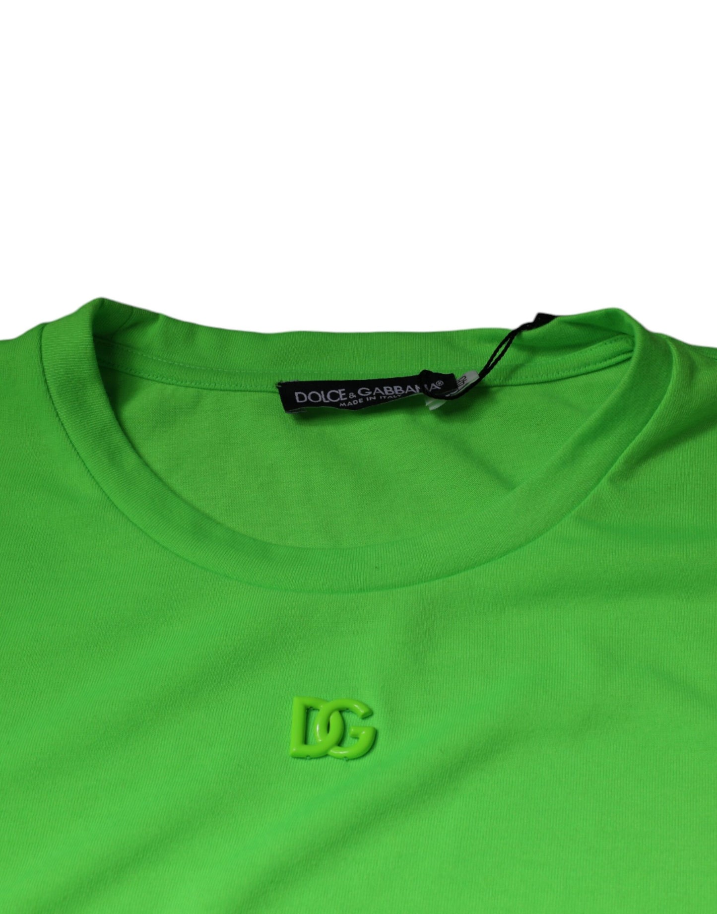 Dolce & Gabbana Green Logo Round Neck Short Sleeves T-shirt