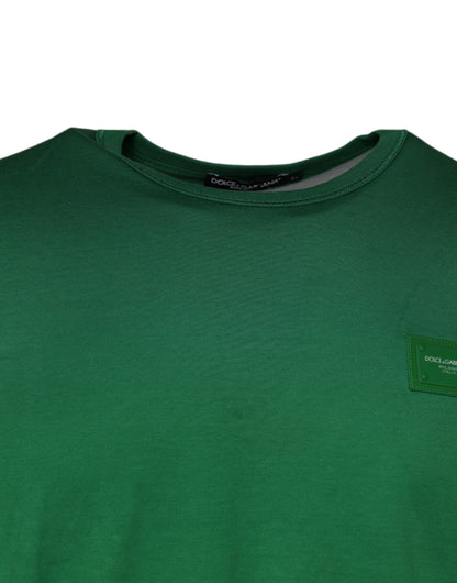 Dolce & Gabbana Green Cotton Round Neck Short Sleeve T-shirt