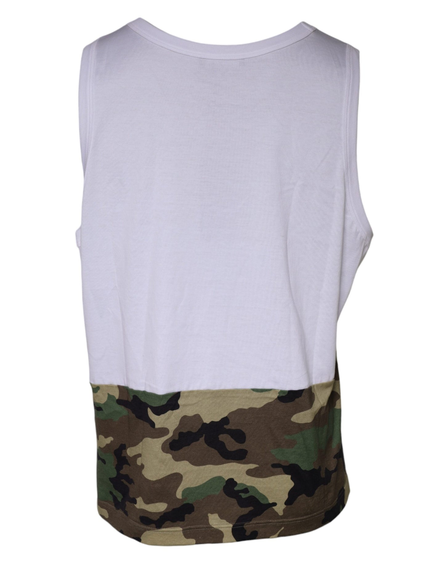 Dolce & Gabbana White Camouflage Tank Sleeveless T-shirt