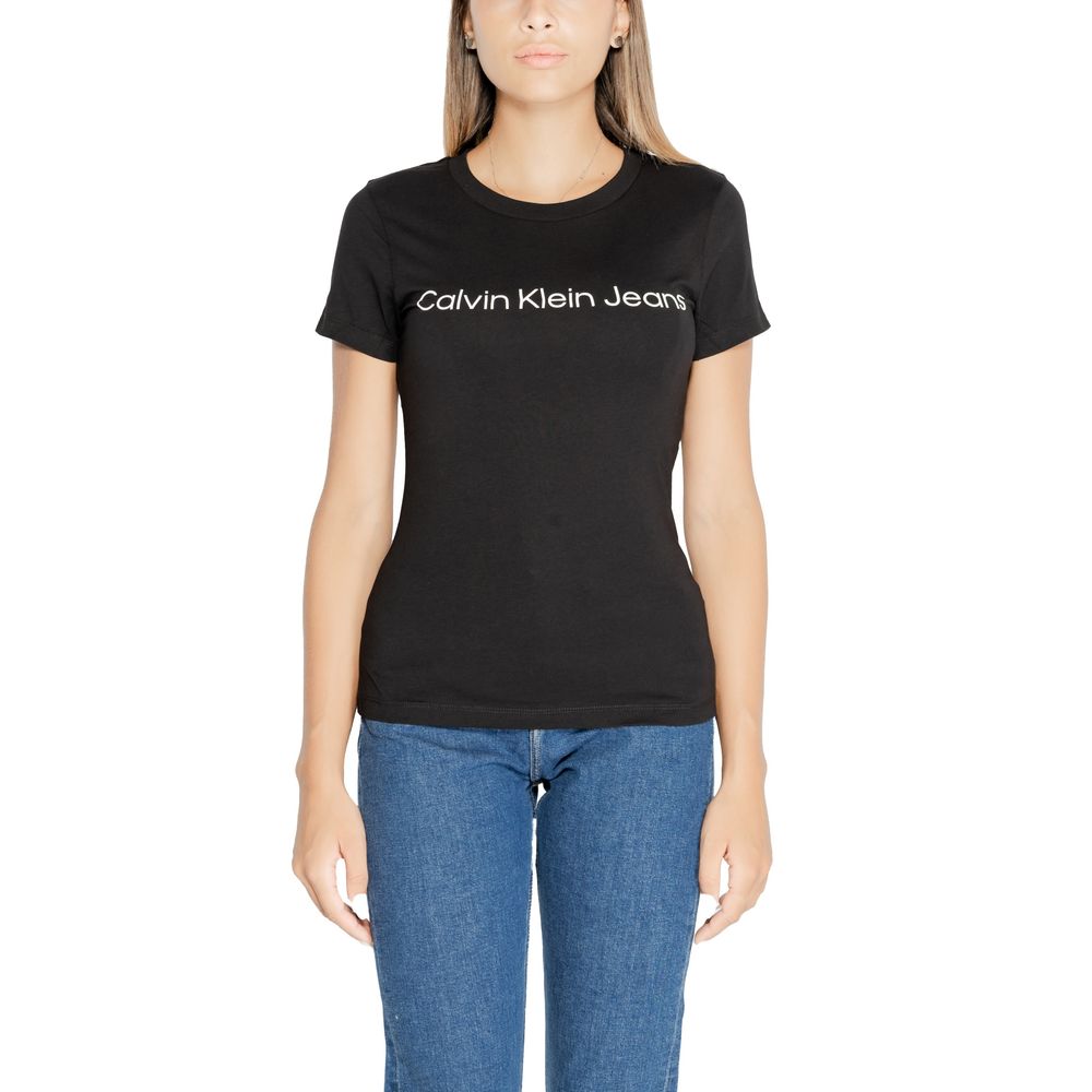 Calvin Klein Jeans Black Cotton Tops & T-Shirt