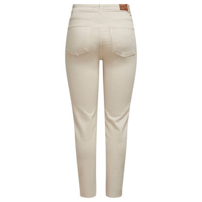 Only Beige Cotton Jeans & Pant