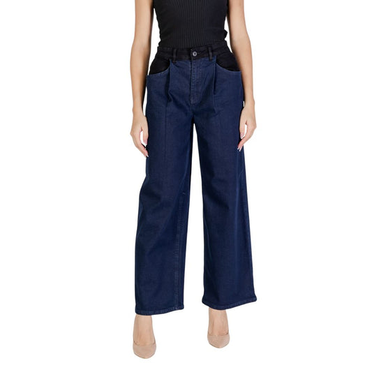 ICHI Blue Cotton Jeans & Pant