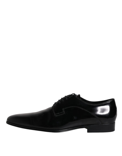 Dolce & Gabbana Black Leather Lace Up Derby Formal Shoes