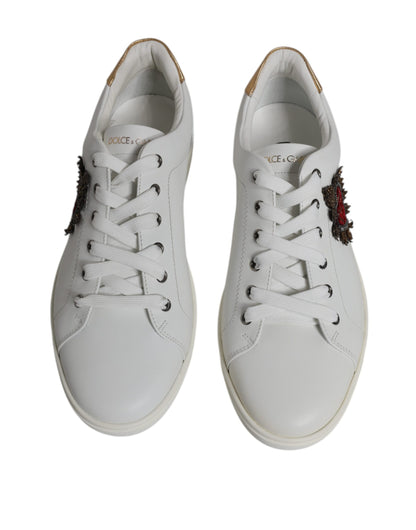 Dolce & Gabbana White London Heart Low Top Sneakers Shoes