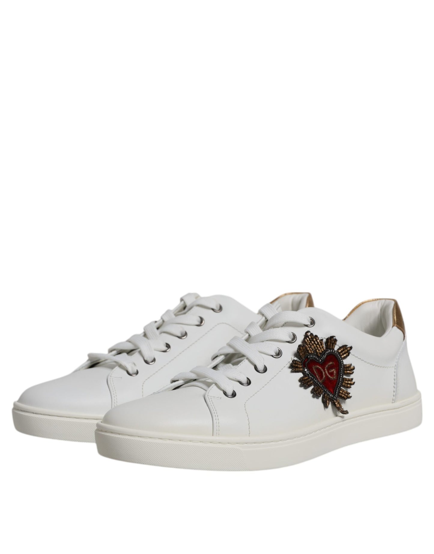 Dolce & Gabbana White London Heart Low Top Sneakers Shoes