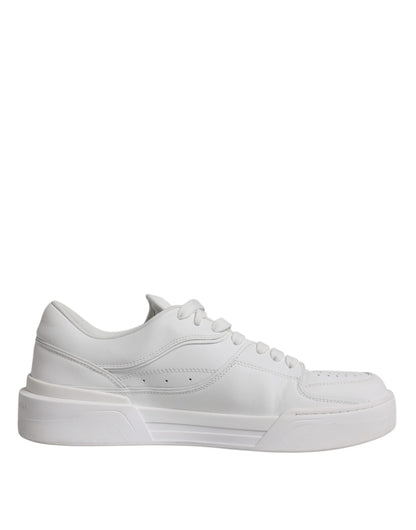 Dolce & Gabbana White Miami Leather Low Top Sneakers Shoes