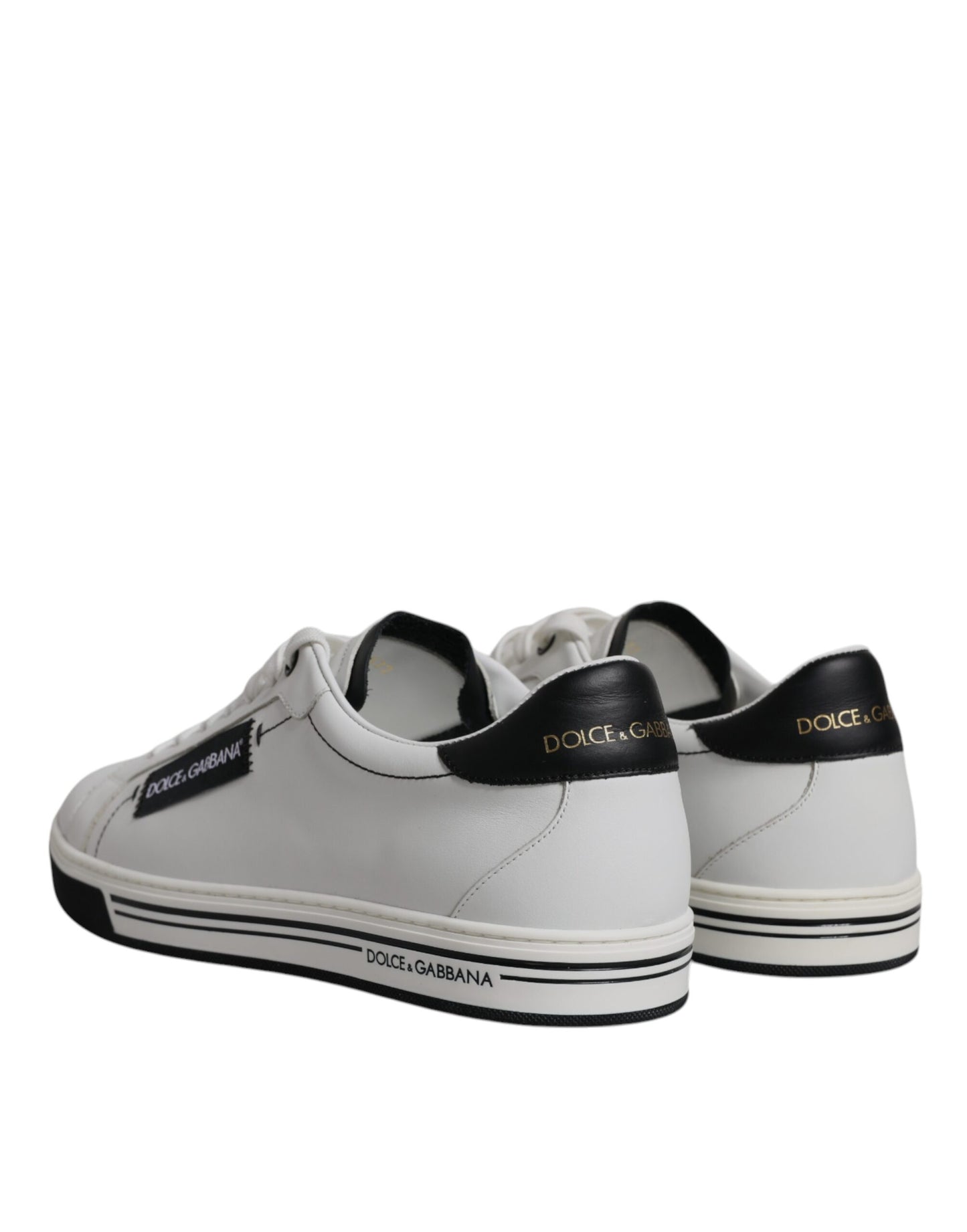 Dolce & Gabbana White Leather Low Top Men Sneakers Shoes