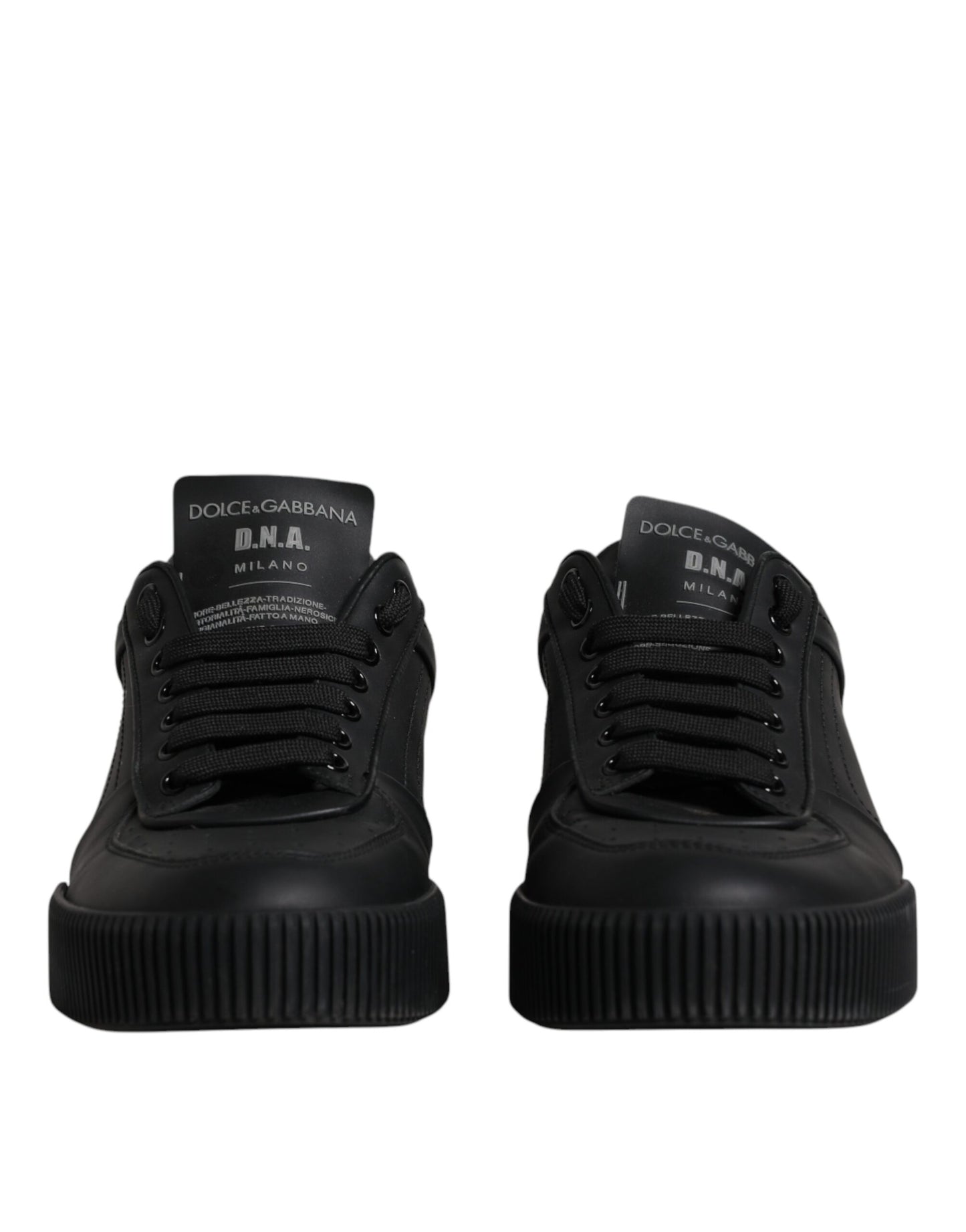 Dolce & Gabbana Black Miami Leather Low Top Sneakers Shoes