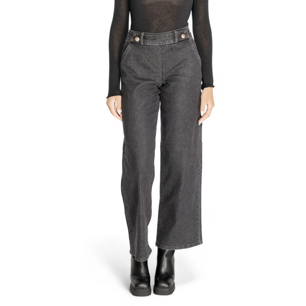 Jacqueline De Yong Black Cotton Jeans & Pant