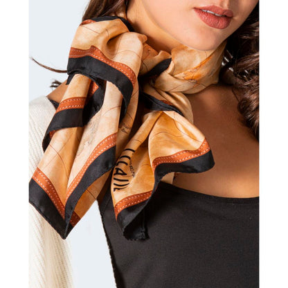 Alviero Martini Prima Classe Beige Silk Scarf