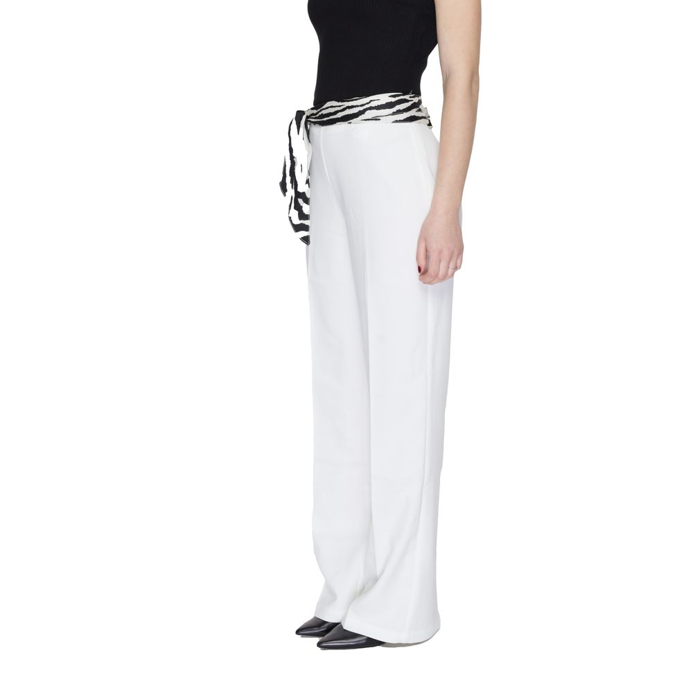 Only White Polyester Jeans & Pant