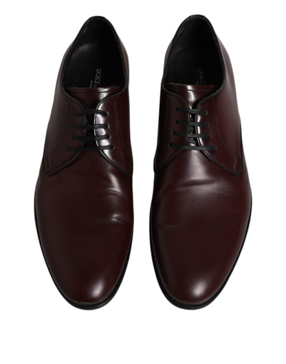 Dolce & Gabbana Brown Leather Derby Formal Men Dress Shoes