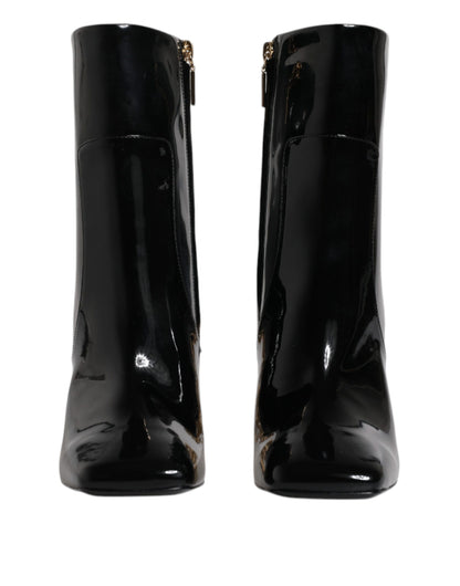 Dolce & Gabbana Black Jackie Leather Mid Calf Boots Shoes