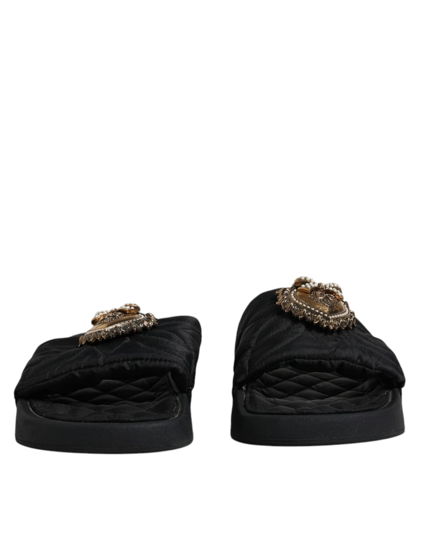 Dolce & Gabbana Black Devotion Beachwear Sandals Shoes