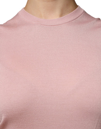 Dolce & Gabbana Pink Cashmere Knitted Sleeveless Tank Top