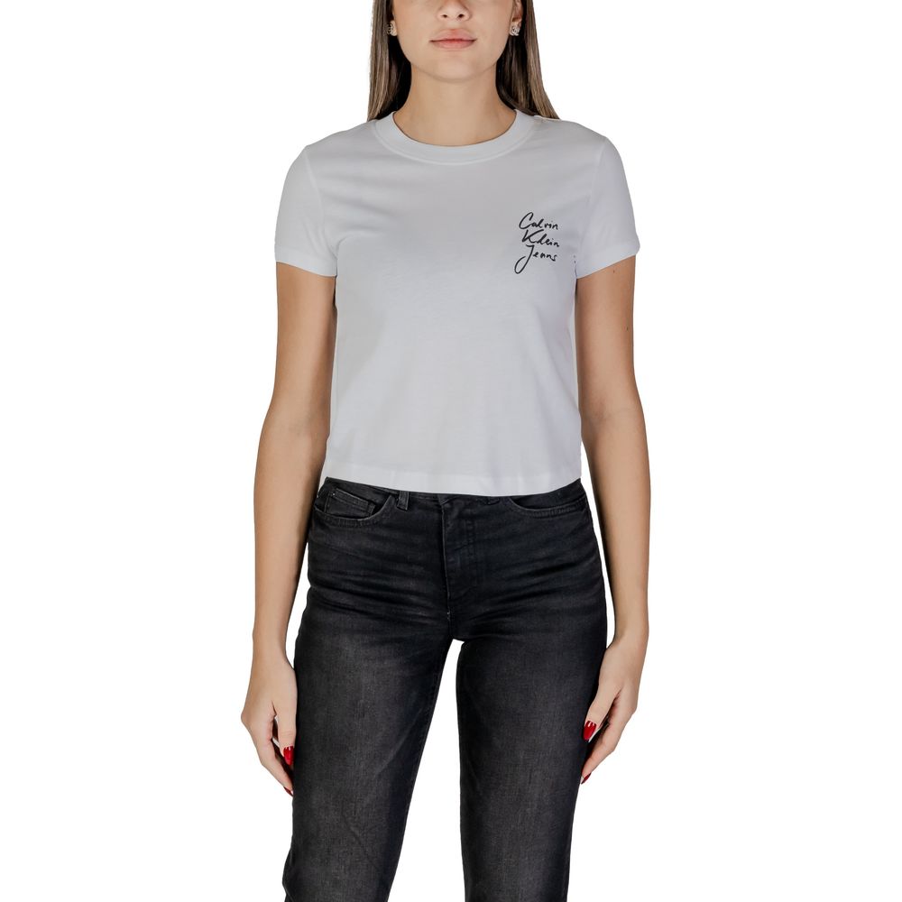 Calvin Klein Jeans White Cotton Tops & T-Shirt