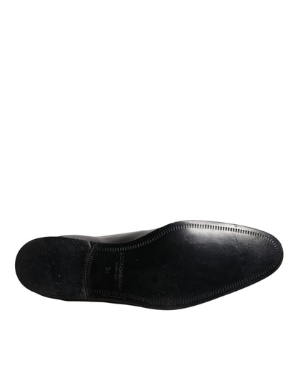 Dolce & Gabbana Black Patent Leather Derby Men Dress Shoes