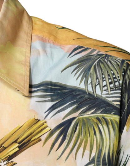 Dolce & Gabbana Multicolor Tropical Button Down Casual Shirt