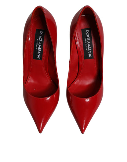 Dolce & Gabbana Red Patent Leather Stiletto Heels Pumps Shoes