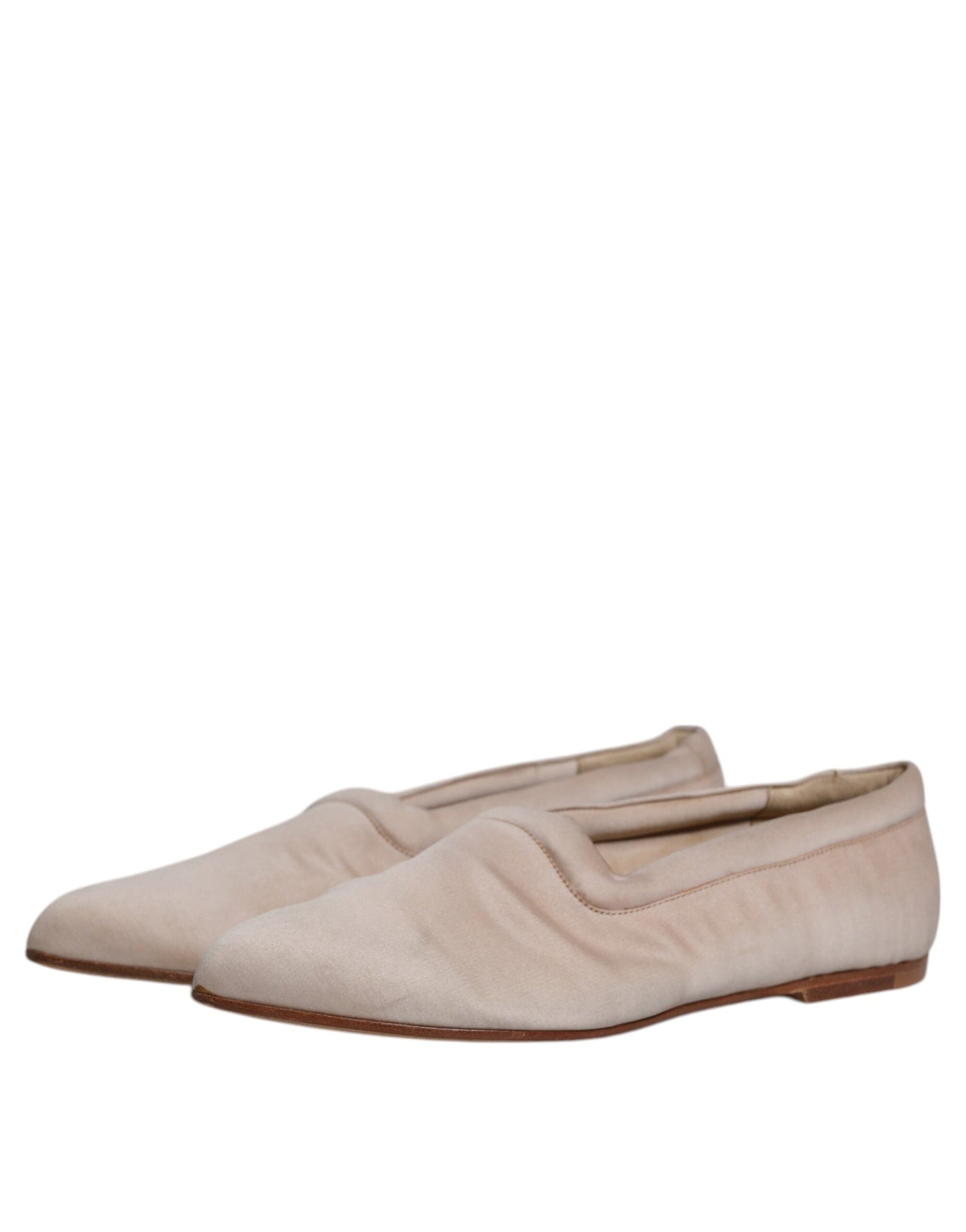 Dolce & Gabbana Beige Fabric Slip On Ballerina Flats Shoes