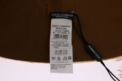 Dolce & Gabbana Elegant Beige Gold Jacquard Stole Scarf