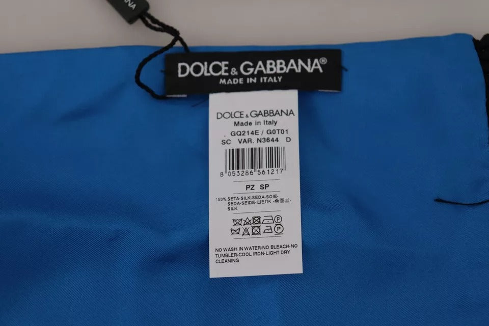 Dolce & Gabbana Royal Blue Scarf Neck Wrap Shawl Silk Scarf