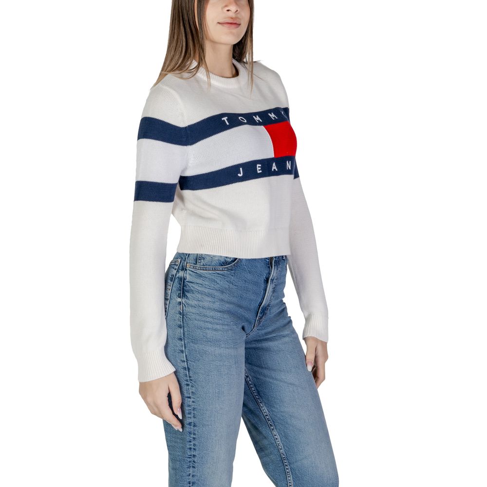 Tommy Hilfiger Jeans White Cotton Rigenerato Tops & T-Shirt