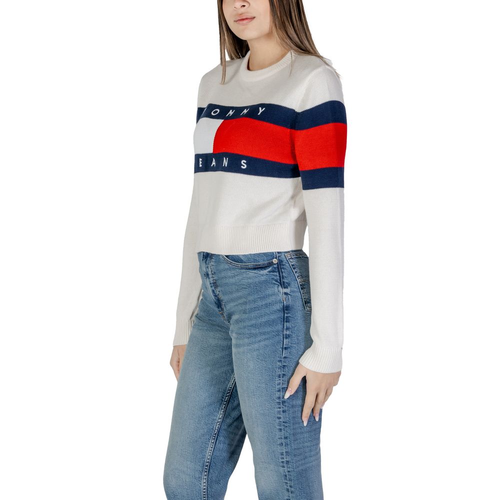 Tommy Hilfiger Jeans White Cotton Rigenerato Tops & T-Shirt