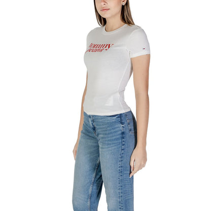 Tommy Hilfiger Jeans White Cotton Rigenerato Tops & T-Shirt