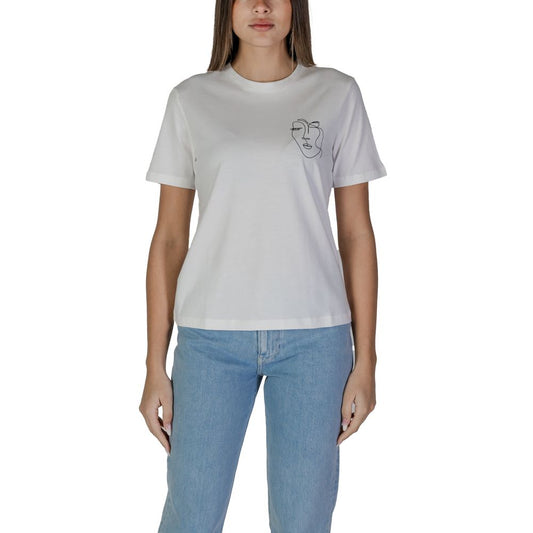 Vila Clothes White Cotton Tops & T-Shirt