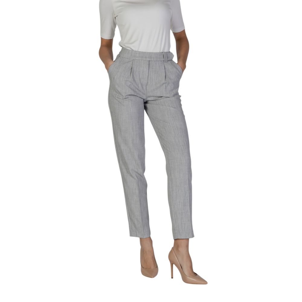 Vila Clothes Gray Recycled Polyester Jeans & Pant