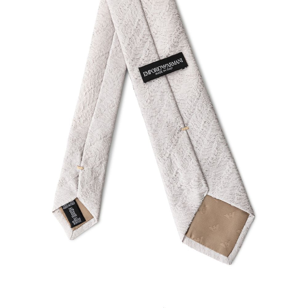 Emporio Armani Silver Silk Ties & Bowty