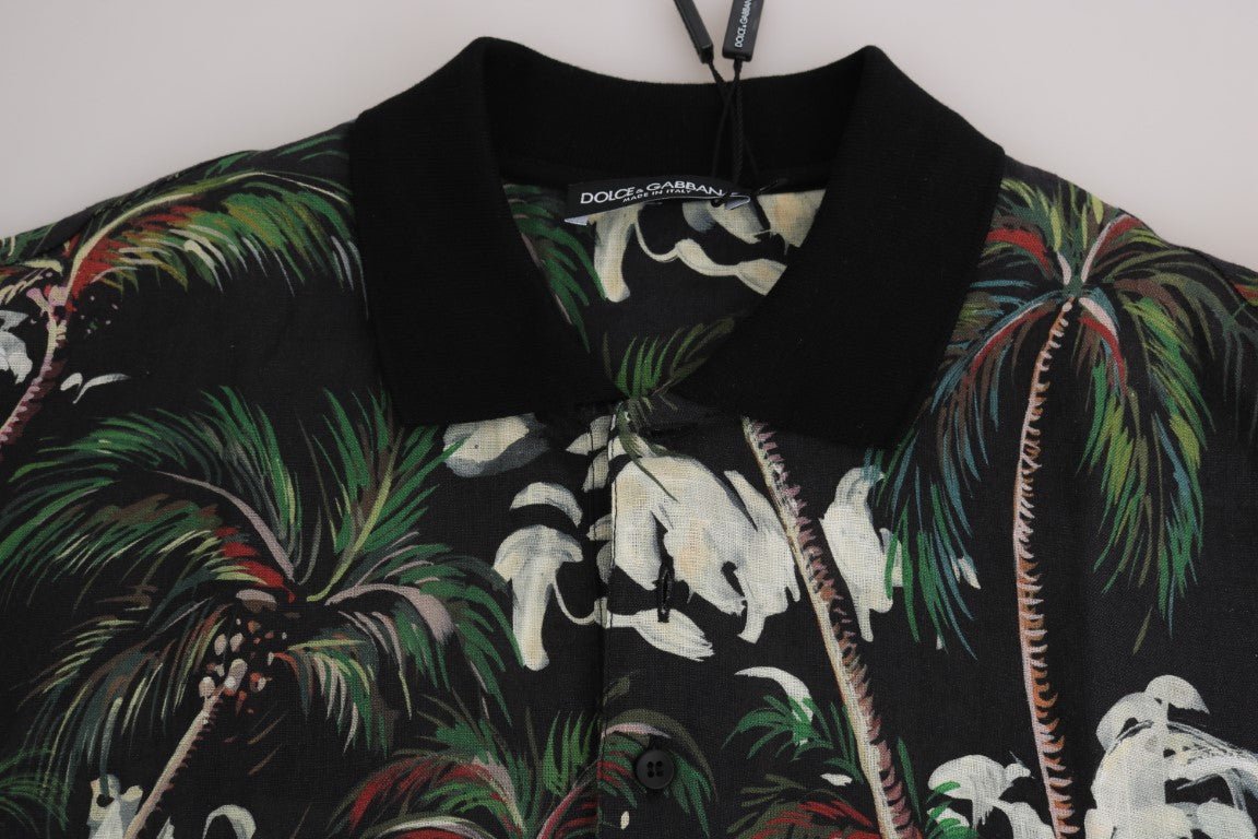 Dolce & Gabbana Sicilian Volcano Motive Polo Tee