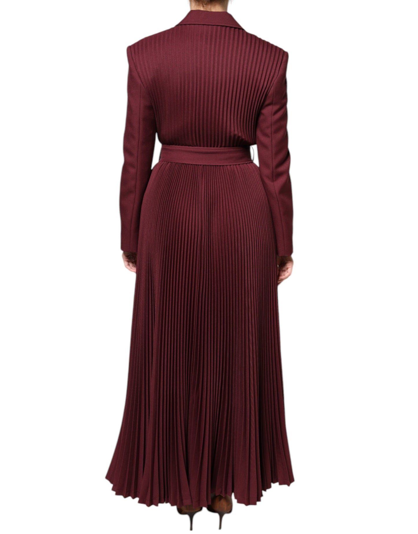 Philosophy Maroon Belted Button Down Dress