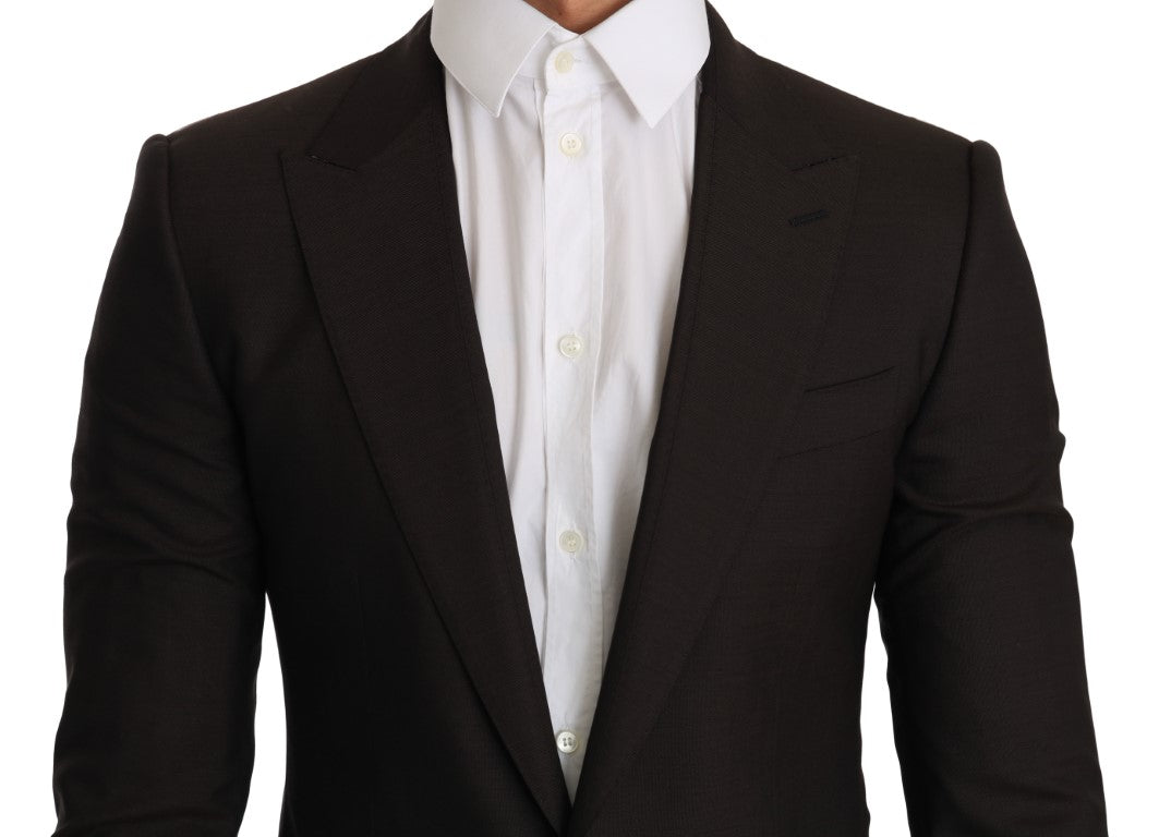 Dolce & Gabbana Sleek Slim Brown Virgin Wool Blazer Jacket