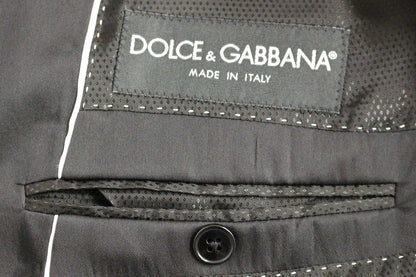 Dolce & Gabbana Elegant Black Striped Wool-Silk Blend Suit