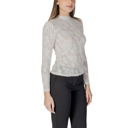 Morgan De Toi Cream Polyester Tops & T-Shirt