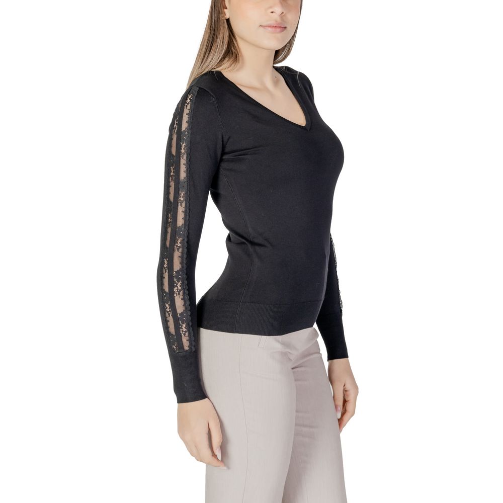 Morgan De Toi Black Viscose Tops & T-Shirt