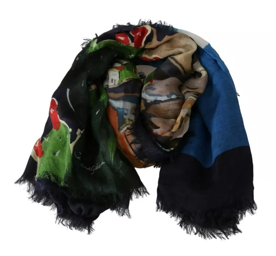 Dolce & Gabbana Multicolor Modal Taormina Wrap Shawl Scarf