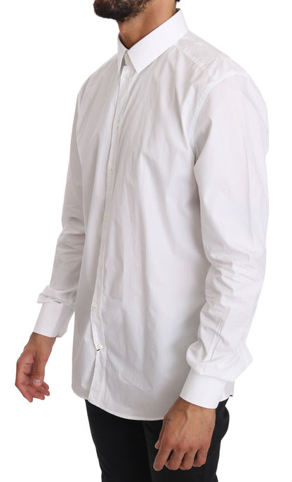 Dolce & Gabbana Elegant Slim Fit Dress Shirt in Pure White