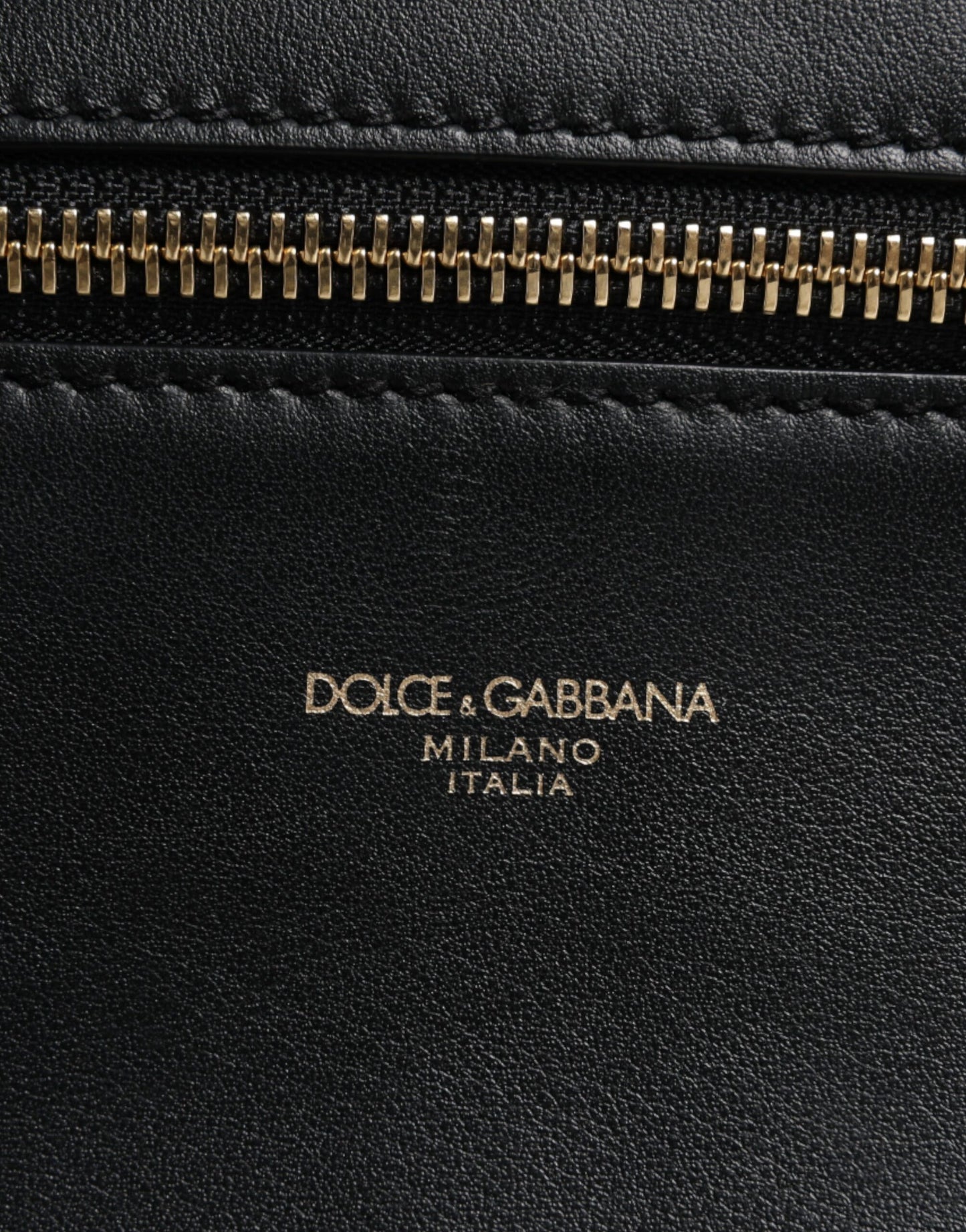 Dolce & Gabbana Black Calfskin Leather Gothic Messenger Bag