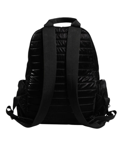 Dolce & Gabbana Black Nylon Logo Plaque Travel School Backpack Bag