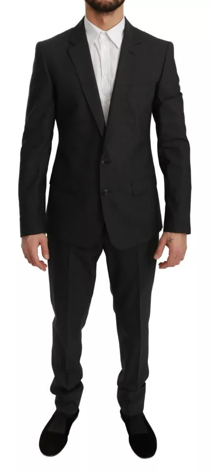 Dolce & Gabbana Gray Wool Slim Fit 2 Piece MARTINI Suit