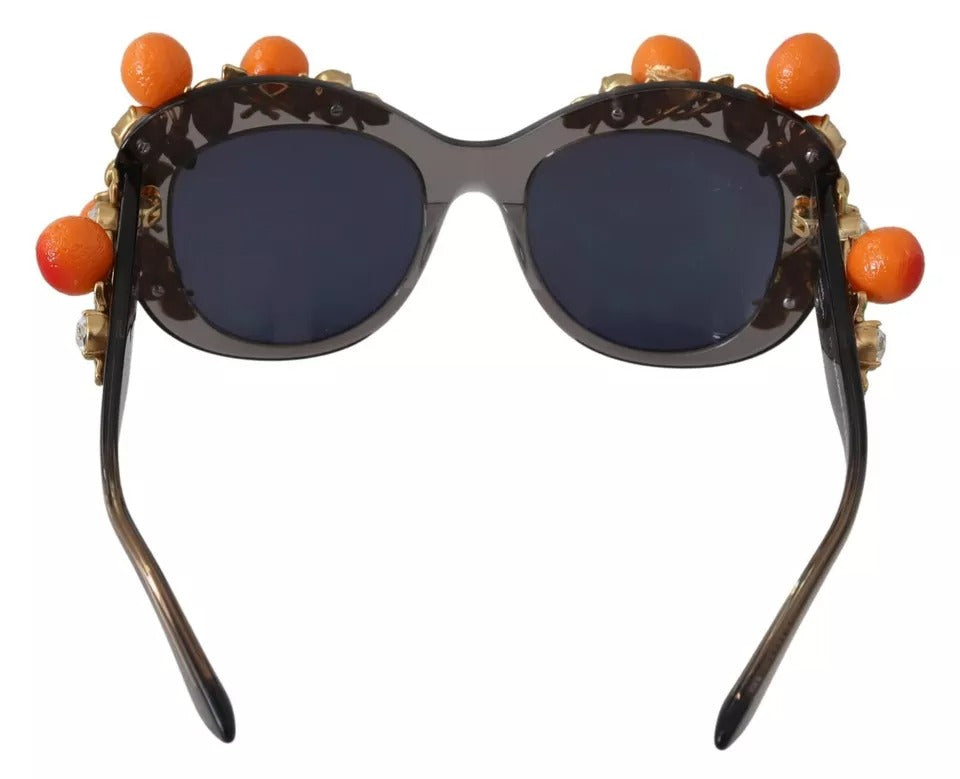 Dolce & Gabbana DG4283B Acetate Crystals Orange Applique Sunglasses