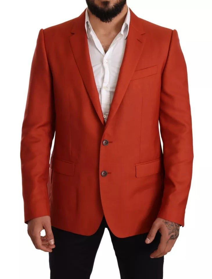 Dolce & Gabbana Orange MARTINI Cashmere Silk Coat Blazer